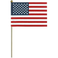 No Fray Economy Cotton U.S. Mounted Flag w/ Gold Ball (4"x6")